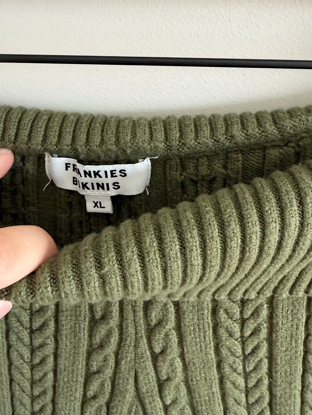 Frankie’s Bikinis Cable Cloud Knit Hoodie + Pant Set in Jade Green